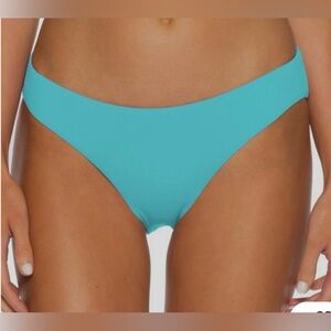 🩵Becca Women Blue Sea Shirred Stretch Hipster Bikini Bottom Swimwear Small NWT🩵
